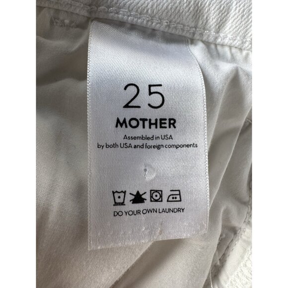 MOTHER  The Hustler Ankle Fray Fairest of Them All White Jeans Women's Sz 25 - Picture 7 of 15